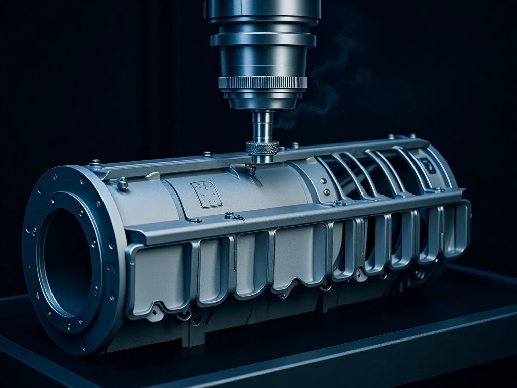 5-axis CNC machining an aluminum engine cylinder head
