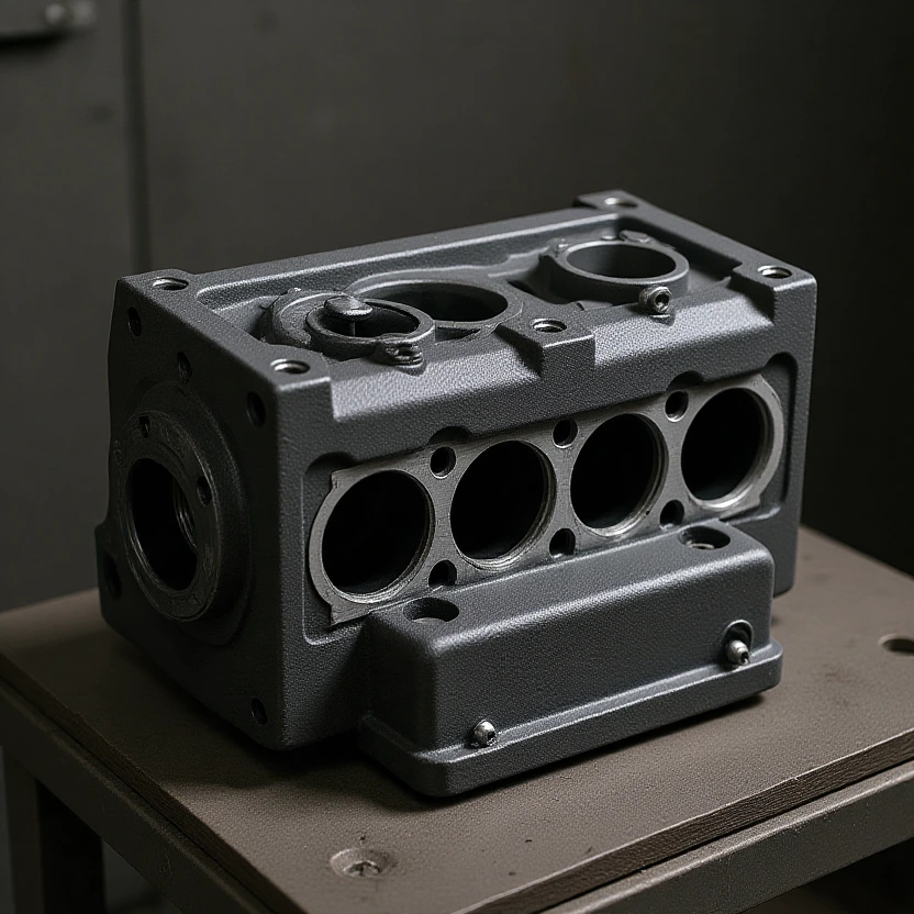 Cast iron cylinder block machining