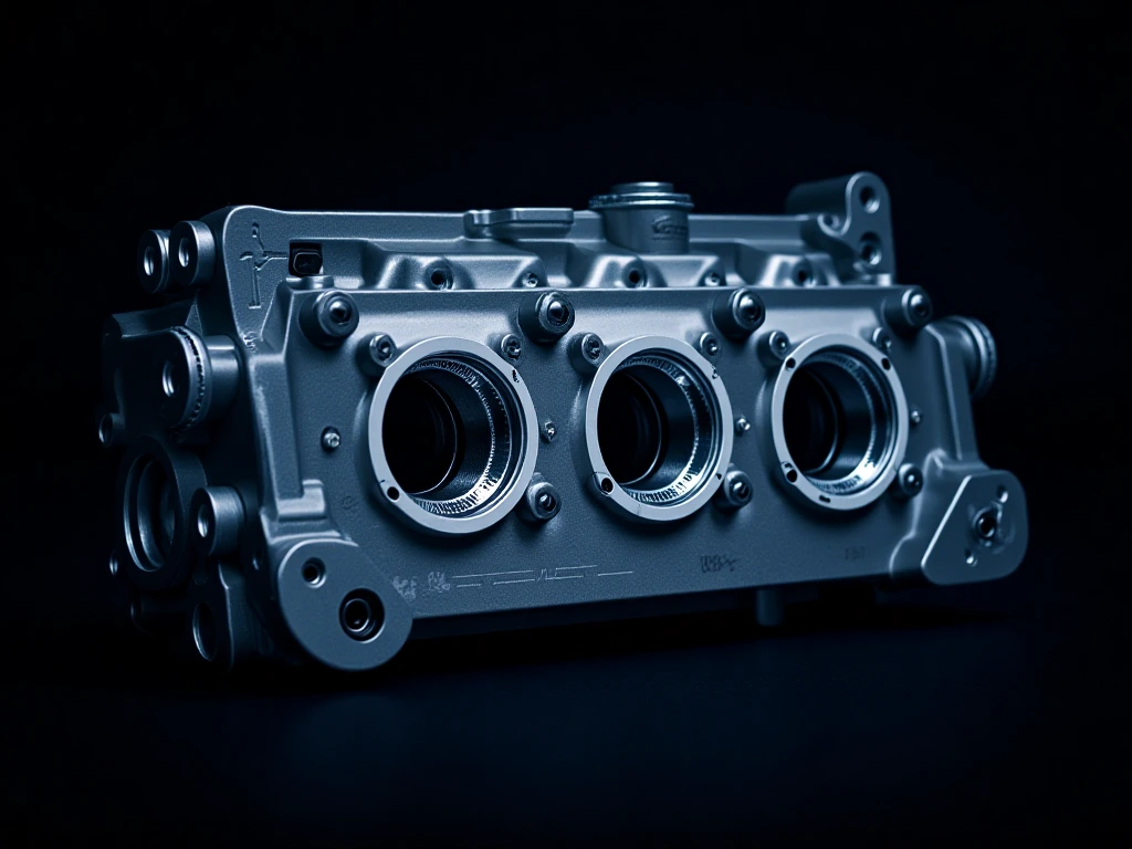 5-axis CNC machined aluminum cylinder head