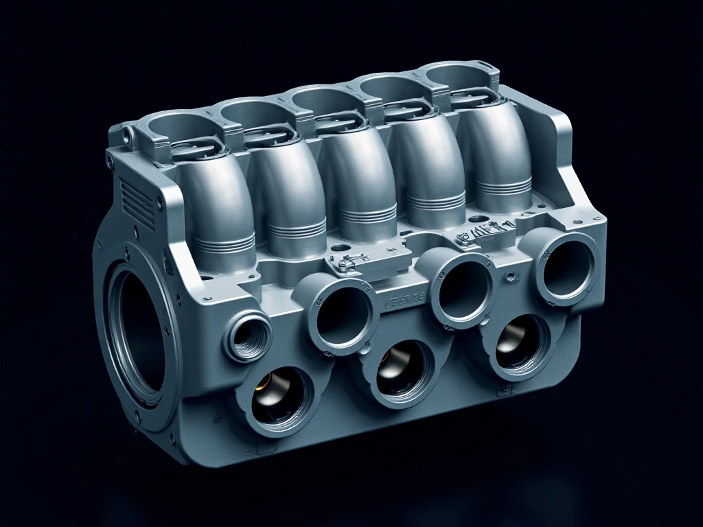 CNC machined aluminum engine block