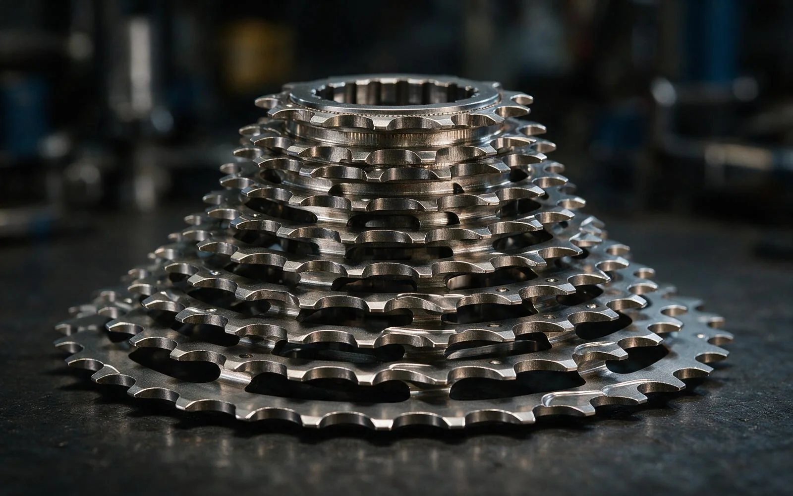 Bicycle cassette shift ramps CNC machined