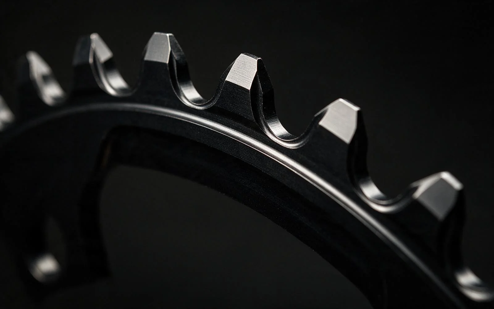 Bicycle chainring tooth profile CNC machined