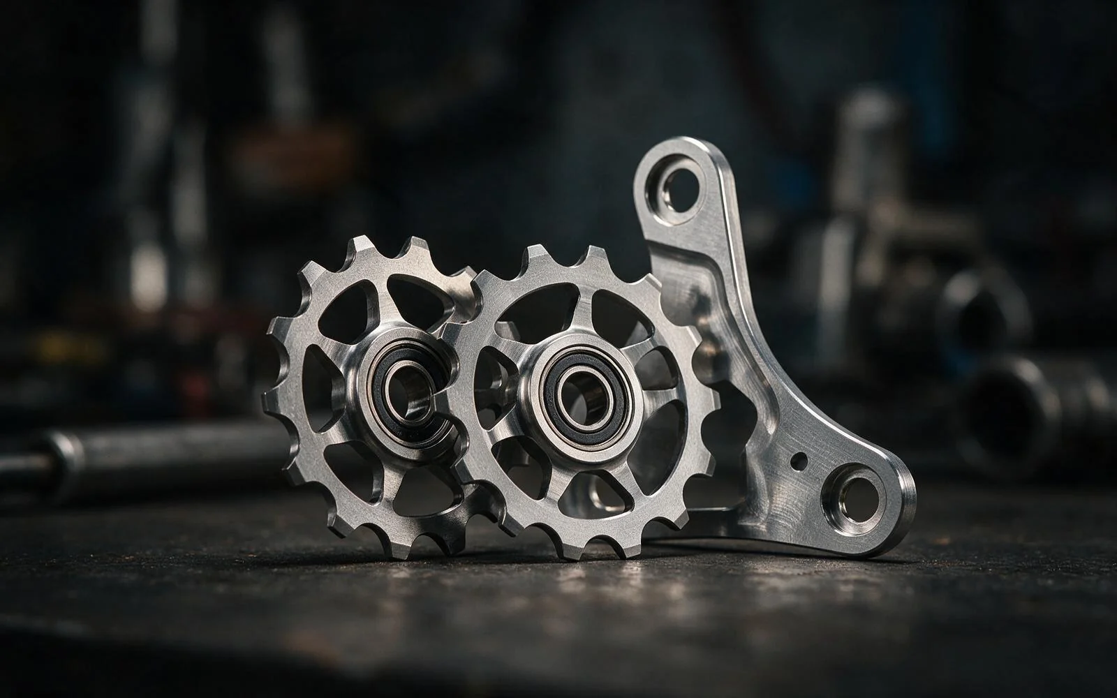 Bicycle derailleur pulley wheel CNC machined
