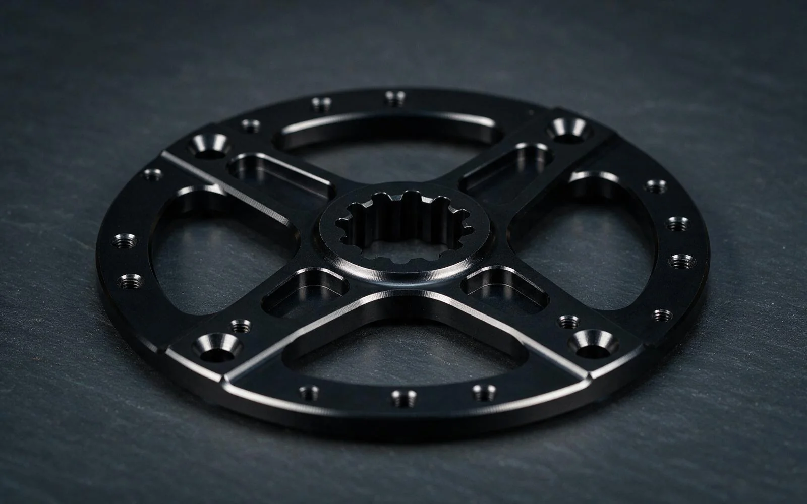 CNC machined chainring spider adapter