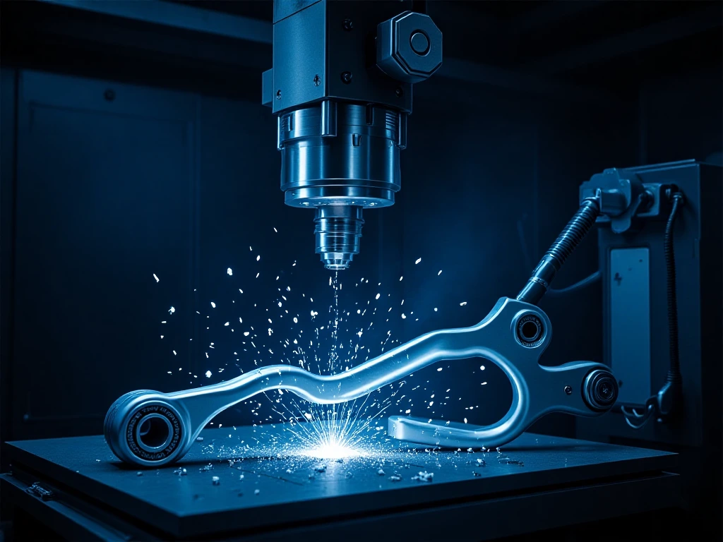 5-axis roughing of suspension linkage