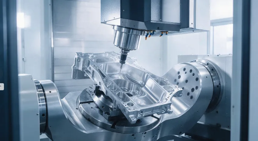 5-axis CNC machining complex aerospace geometry
