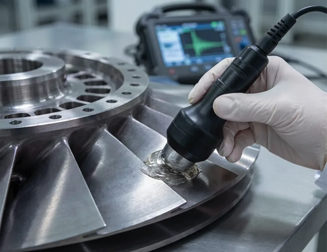 Ultrasonic testing for aerospace propulsion parts