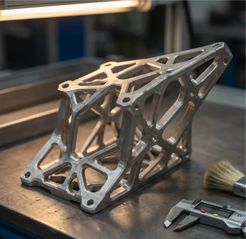 CNC machined satellite mounting bracket
